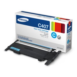 Samsung CLT-C407S Cyan toner cartridge for Samsung CLP-320/325, CLX-3185 Color laser printers