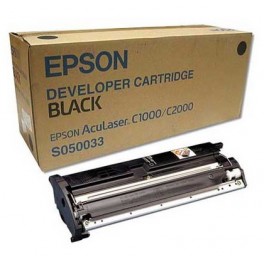 Epson S050033 Black Developer Cartridge Laser Toner Cartridge for Epson Aculaser C1000 / C2000 Color Laser Printers