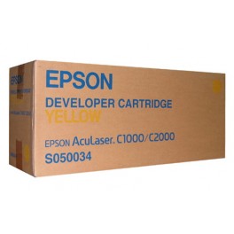 Epson S050034 Yellow Developer Cartridge Laser Toner Cartridge for Epson Aculaser C1000 / C2000 Color Laser Printers