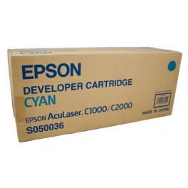 Epson S050036 Cyan Developer Cartridge Laser Toner Cartridge for Epson Aculaser C1000 / C2000 Color Laser Printers