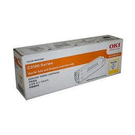 OKI TN-C3100-Y (3K) Yellow Toner Cartridge for OKI C3100 Color Laser Printers