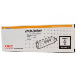 OKI TN-C3200-BK (3K) Black Toner Cartridge for OKI C3200 / C3200n Color Laser Printers