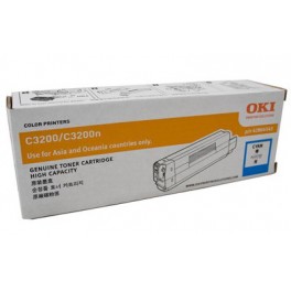 OKI TN-C3200-C (3K) Cyan Toner Cartridge for OKI C3200 / C3200n Color Laser Printers