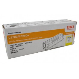 OKI TN-C3200-Y (3K) Yellow Toner Cartridge for OKI C3200 / C3200n Color Laser Printers